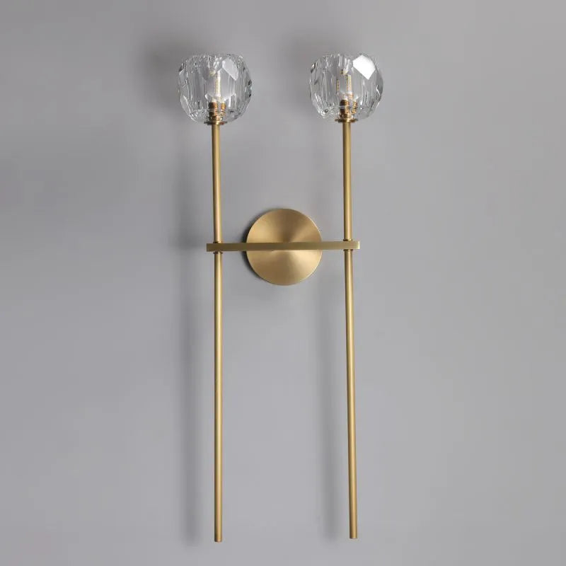 KL Bulla De Crystal Clear Glass Double Grand Wall Sconce
