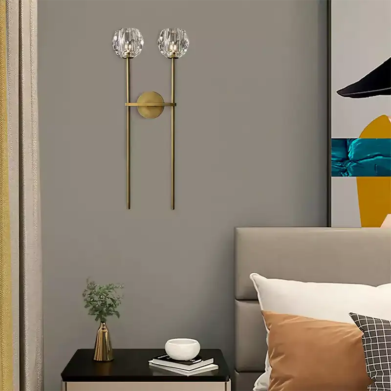 KL Bulla De Crystal Clear Glass Double Grand Wall Sconce