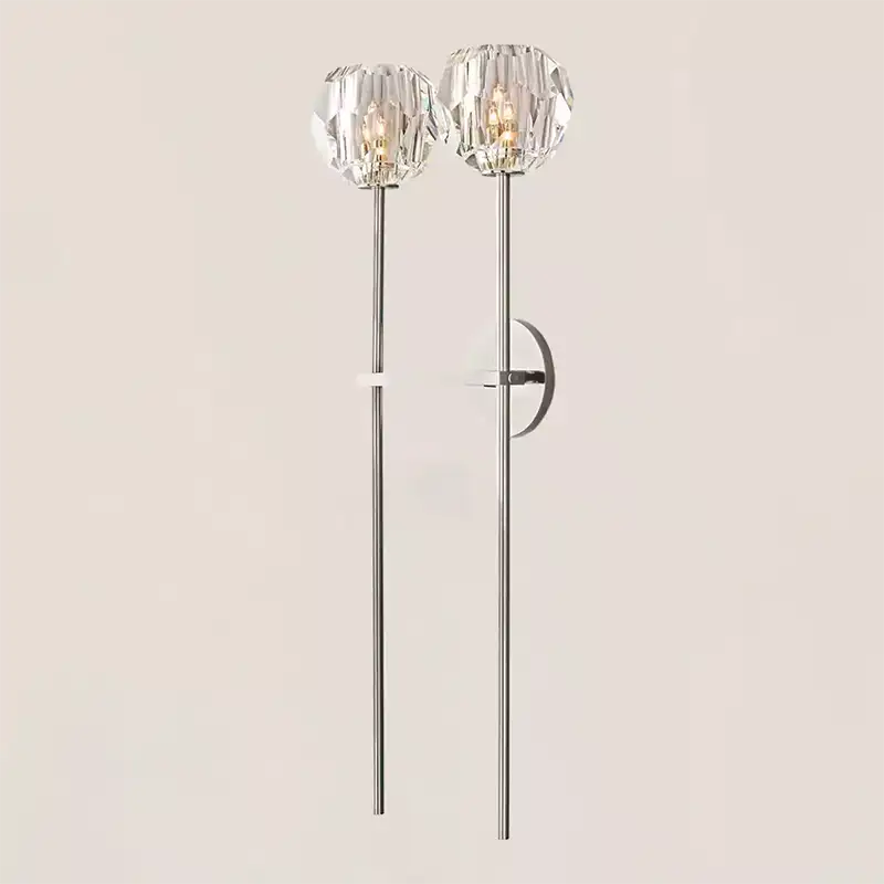 KL Bulla De Crystal Clear Glass Double Grand Wall Sconce