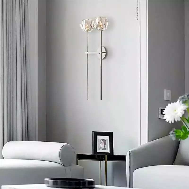 KL Bulla De Crystal Clear Glass Double Grand Wall Sconce