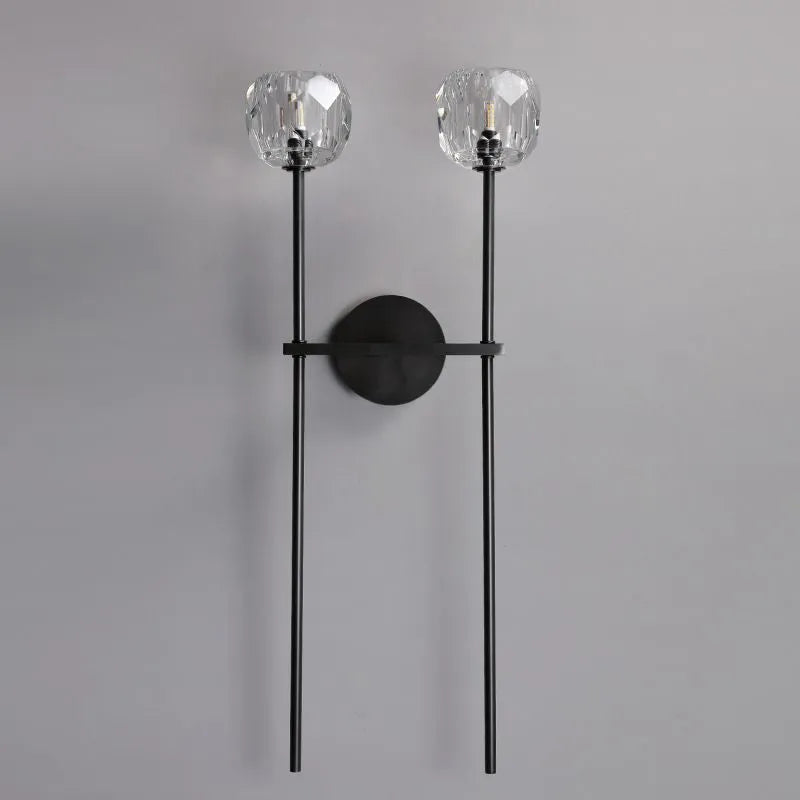 KL Bulla De Crystal Clear Glass Double Grand Wall Sconce