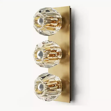 KL Bulla De Crystal Clear Glass Linear Short Wall Sconce