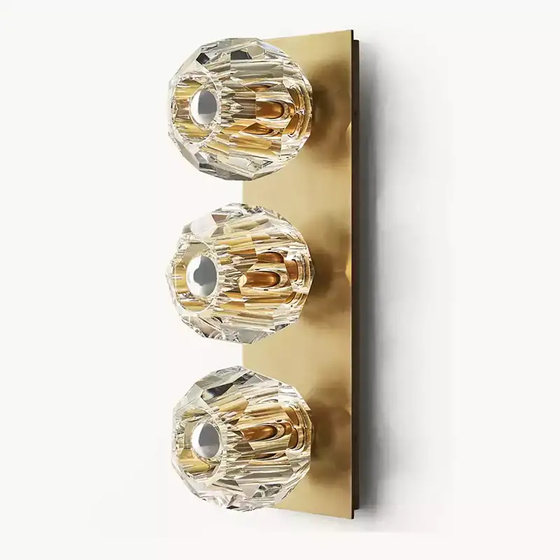 KL Bulla De Crystal Clear Glass Linear Short Wall Sconce