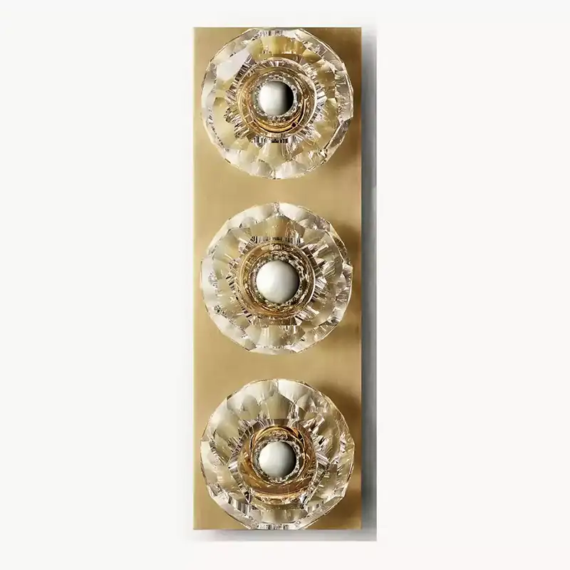 KL Bulla De Crystal Clear Glass Linear Short Wall Sconce