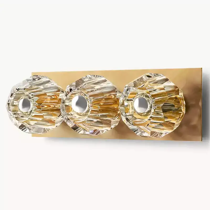 KL Bulla De Crystal Clear Glass Linear Short Wall Sconce