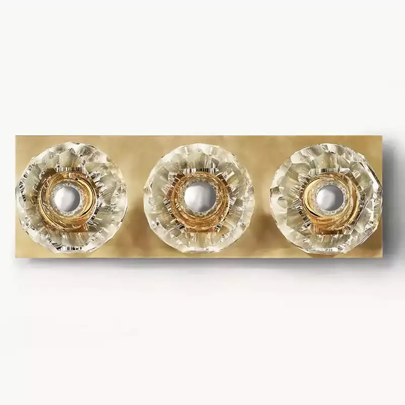 KL Bulla De Crystal Clear Glass Linear Short Wall Sconce
