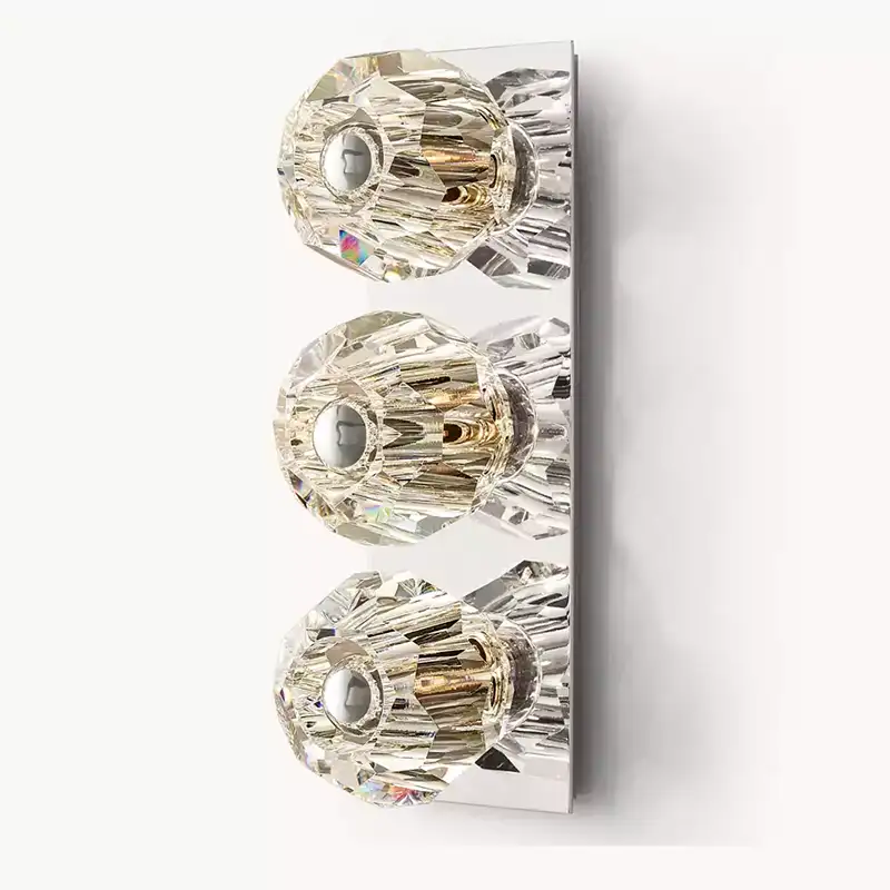 KL Bulla De Crystal Clear Glass Linear Short Wall Sconce
