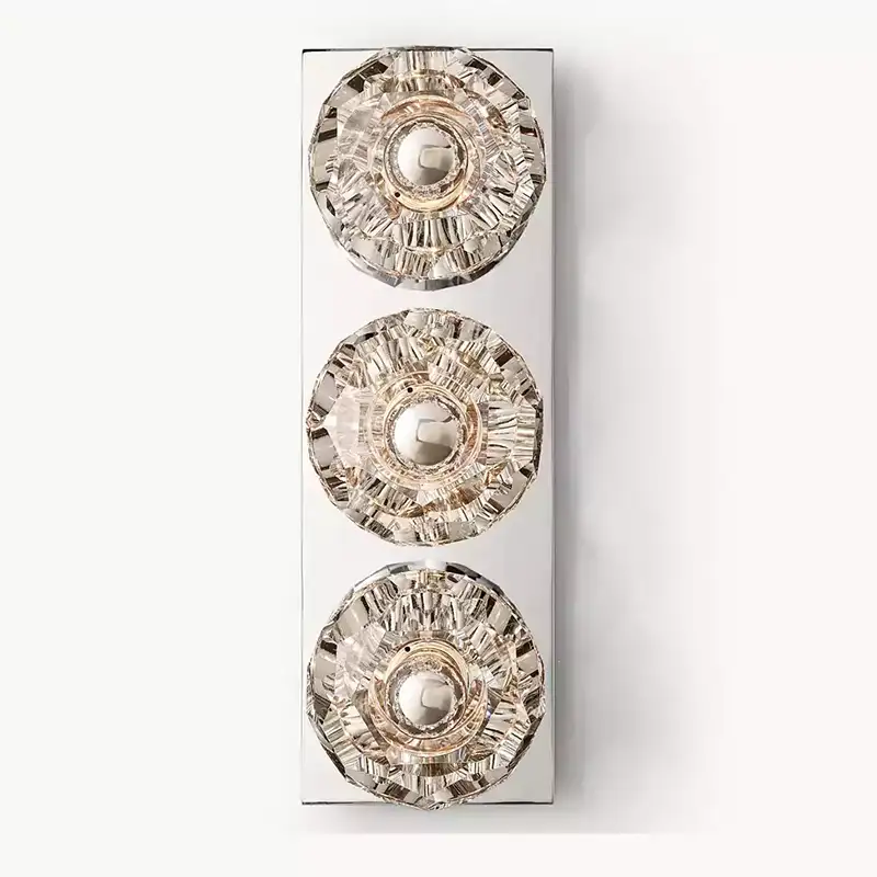 KL Bulla De Crystal Clear Glass Linear Short Wall Sconce