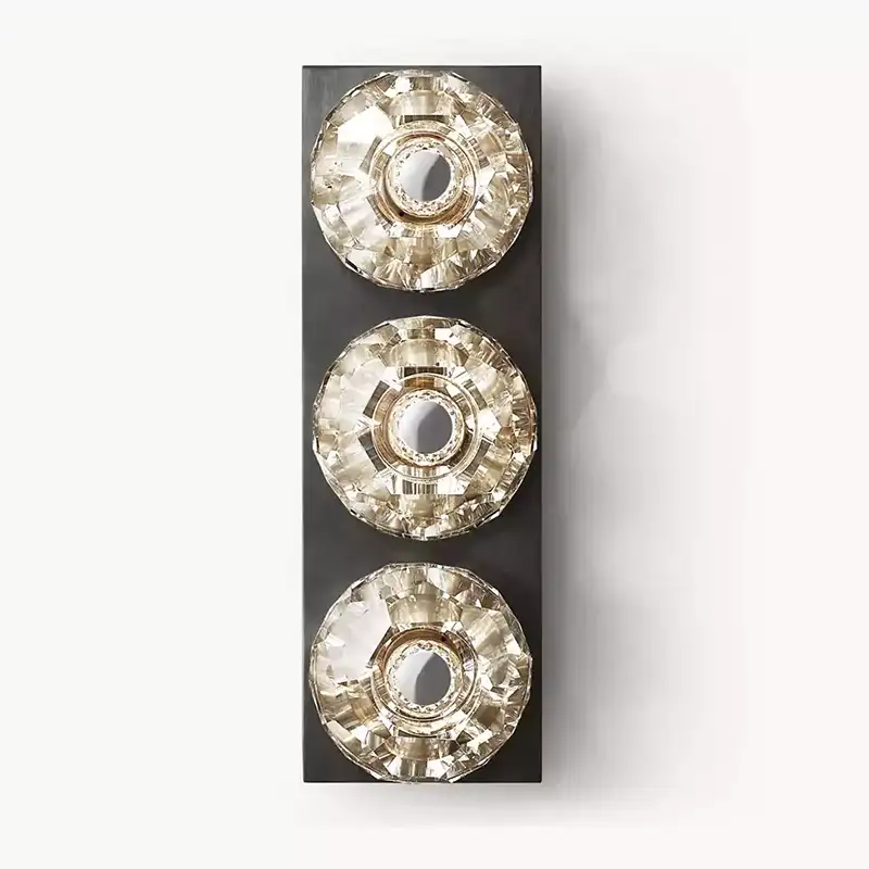 KL Bulla De Crystal Clear Glass Linear Short Wall Sconce