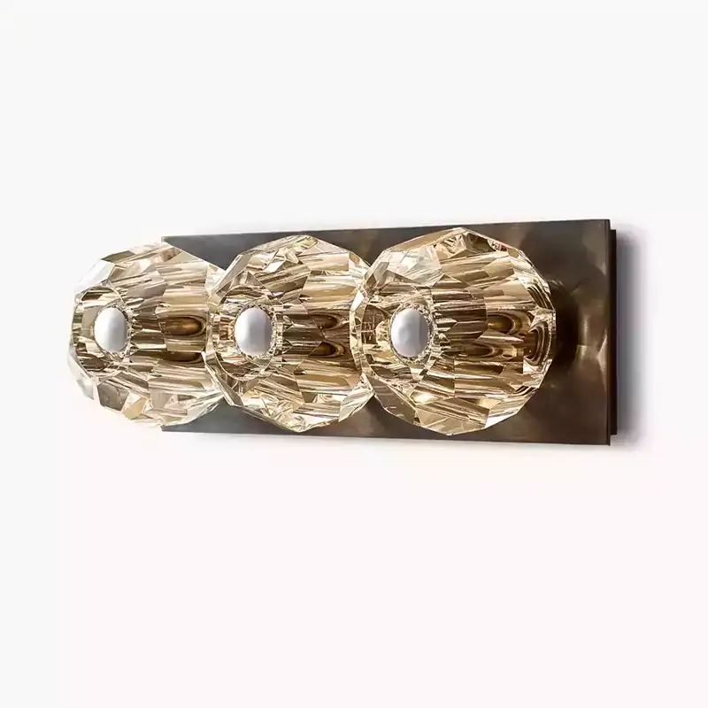 KL Bulla De Crystal Clear Glass Linear Short Wall Sconce
