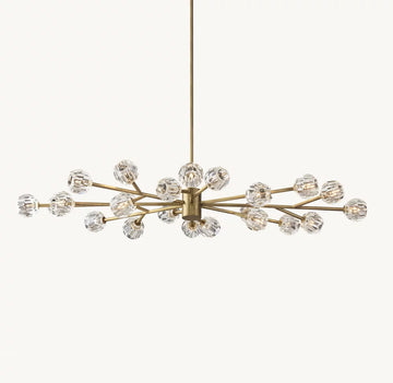 Boule Crystal Clear Glass Oval Chandelier 72"