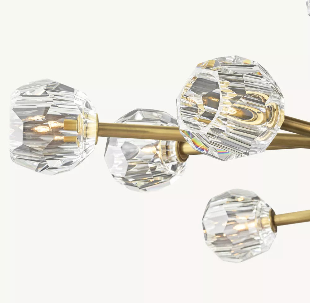 Boule Crystal Clear Glass Oval Chandelier 72"