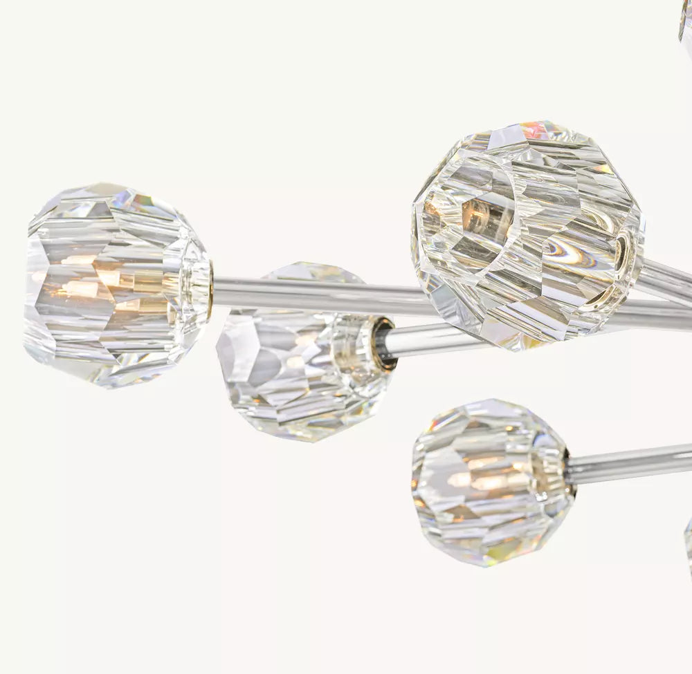 Boule Crystal Clear Glass Oval Chandelier 72"