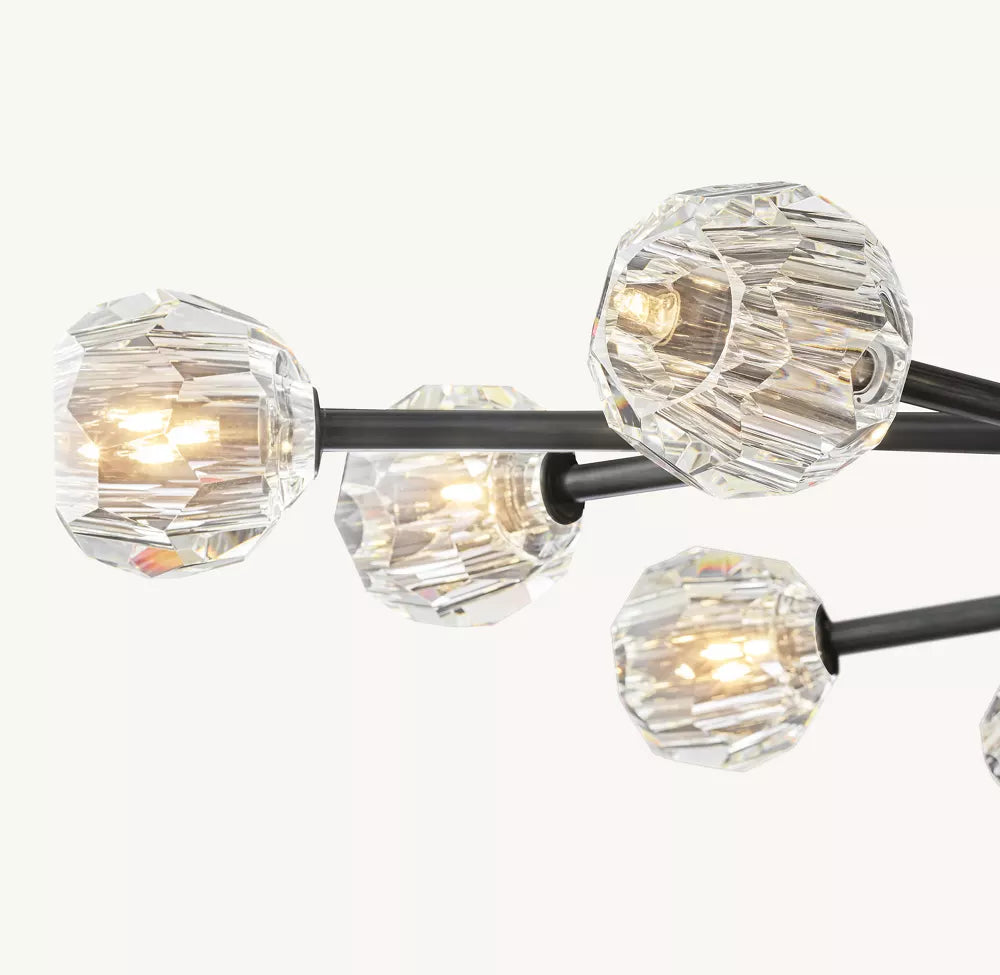 Boule Crystal Clear Glass Oval Chandelier 72"