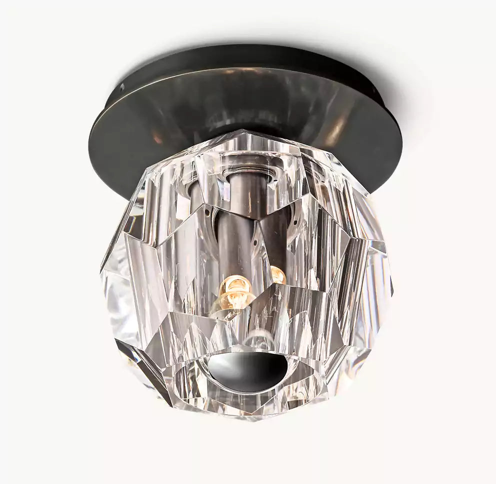 Boule Crystal Clear Glass Petite Flushmount
