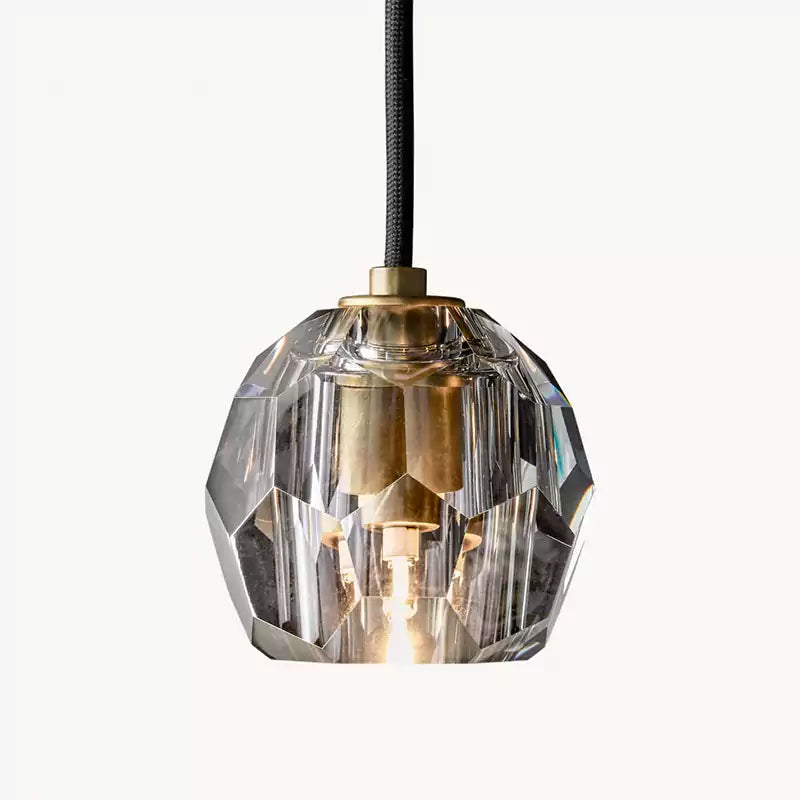 Boule Crystal Smoke Glass Cord Pendant