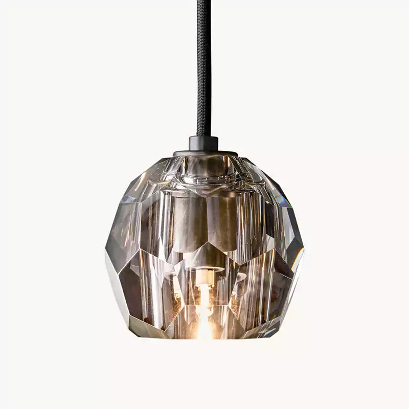 Boule Crystal Smoke Glass Cord Pendant