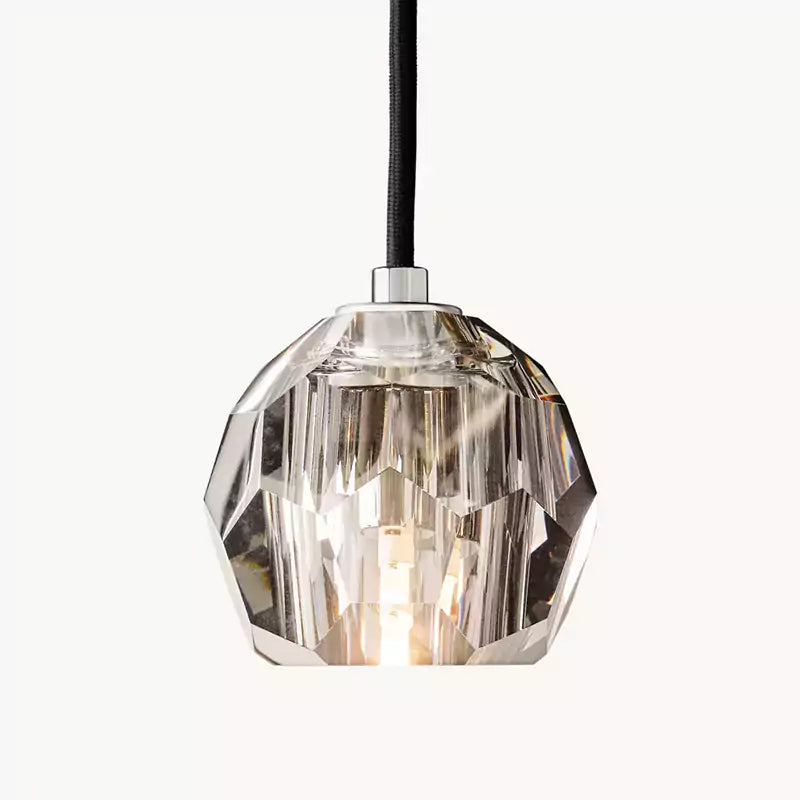 KL Bulla De Crystal Smoke Glass Cord Pendant