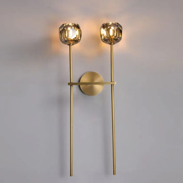 Boule Crystal Smoke Glass Double Grand Wall Sconce
