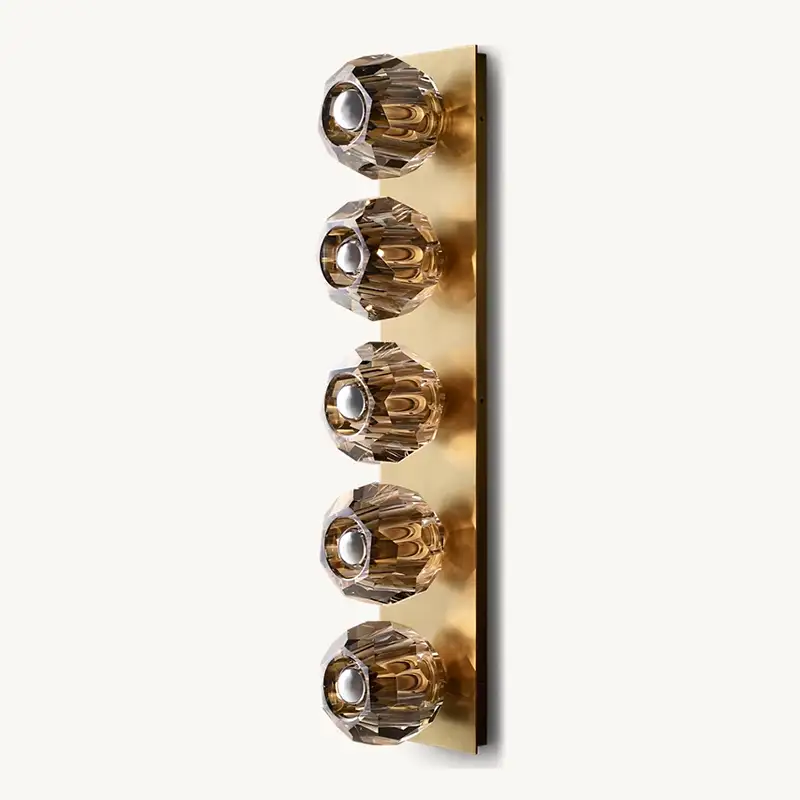 Boula Radiant Crystal Smoke Glass Linear Grand Wall Sconce