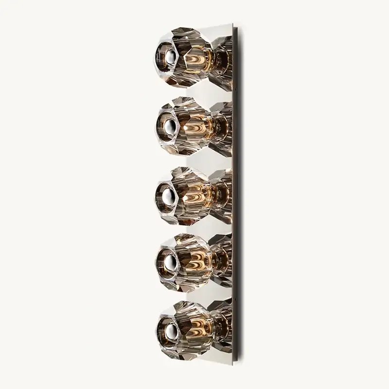 Boula Radiant Crystal Smoke Glass Linear Grand Wall Sconce