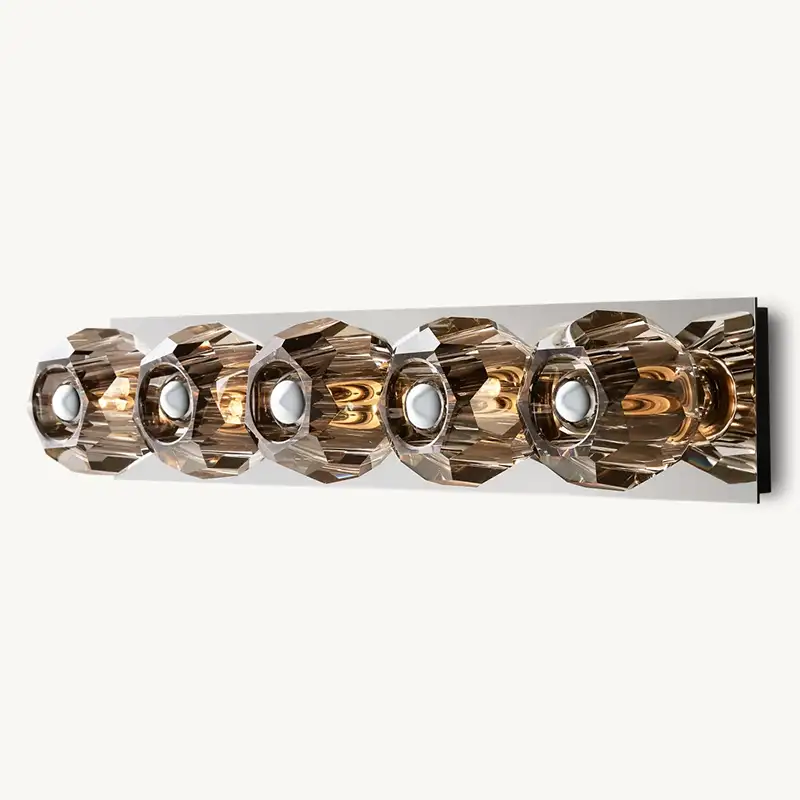 Boula Radiant Crystal Smoke Glass Linear Grand Wall Sconce