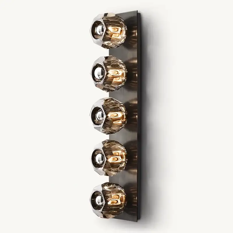 Boula Radiant Crystal Smoke Glass Linear Grand Wall Sconce