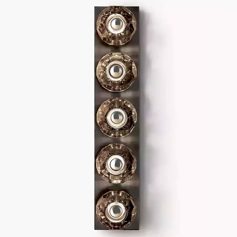 Boula Radiant Crystal Smoke Glass Linear Grand Wall Sconce