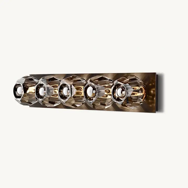 Boula Radiant Crystal Smoke Glass Linear Grand Wall Sconce
