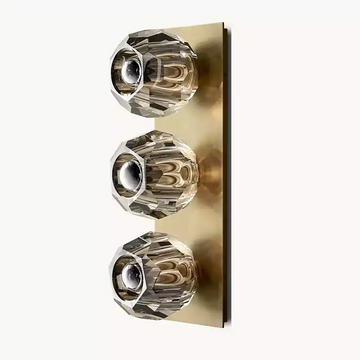 Boula Radiant Crystal Smoke Glass Linear Short Wall Sconce