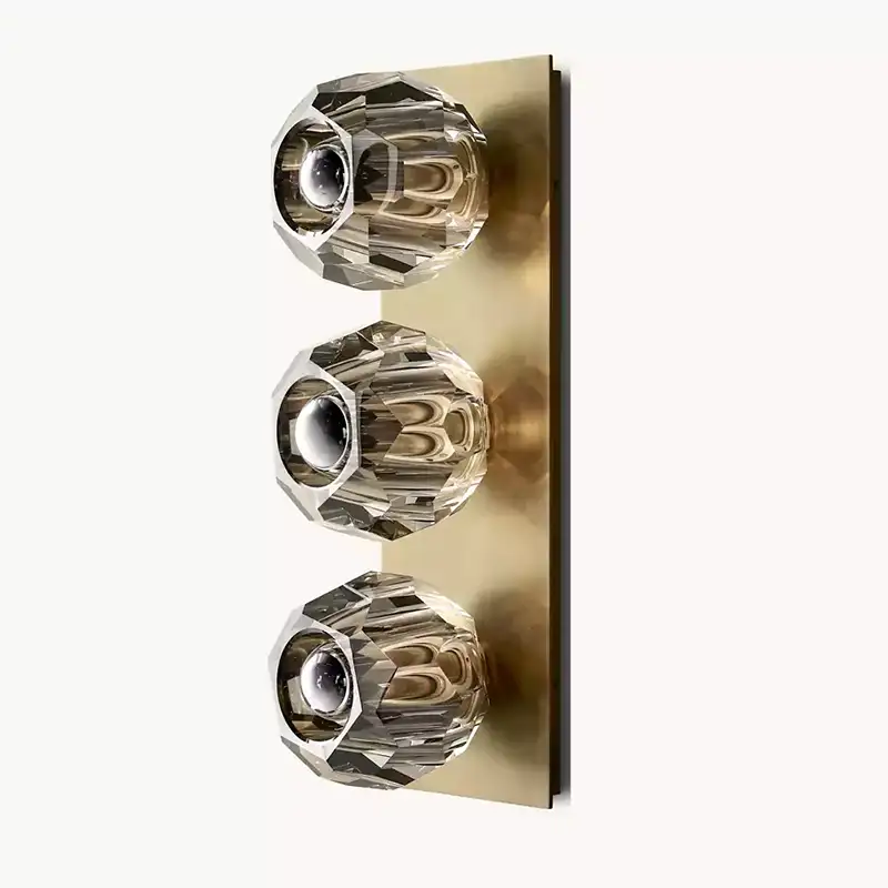 Boula Radiant Crystal Smoke Glass Linear Short Wall Sconce