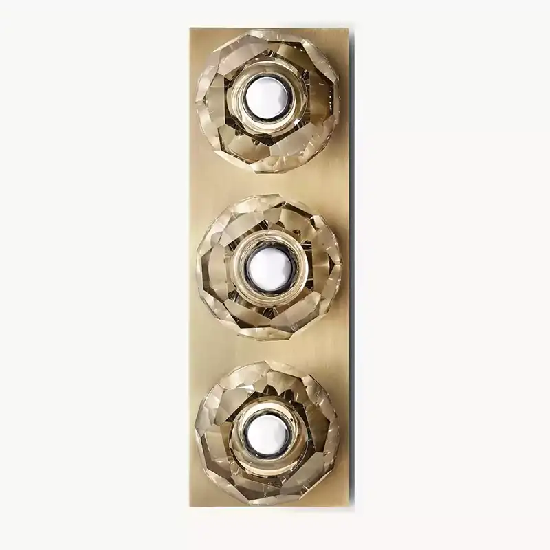 KL Bulla De Crystal Smoke Glass Linear Short Wall Sconce