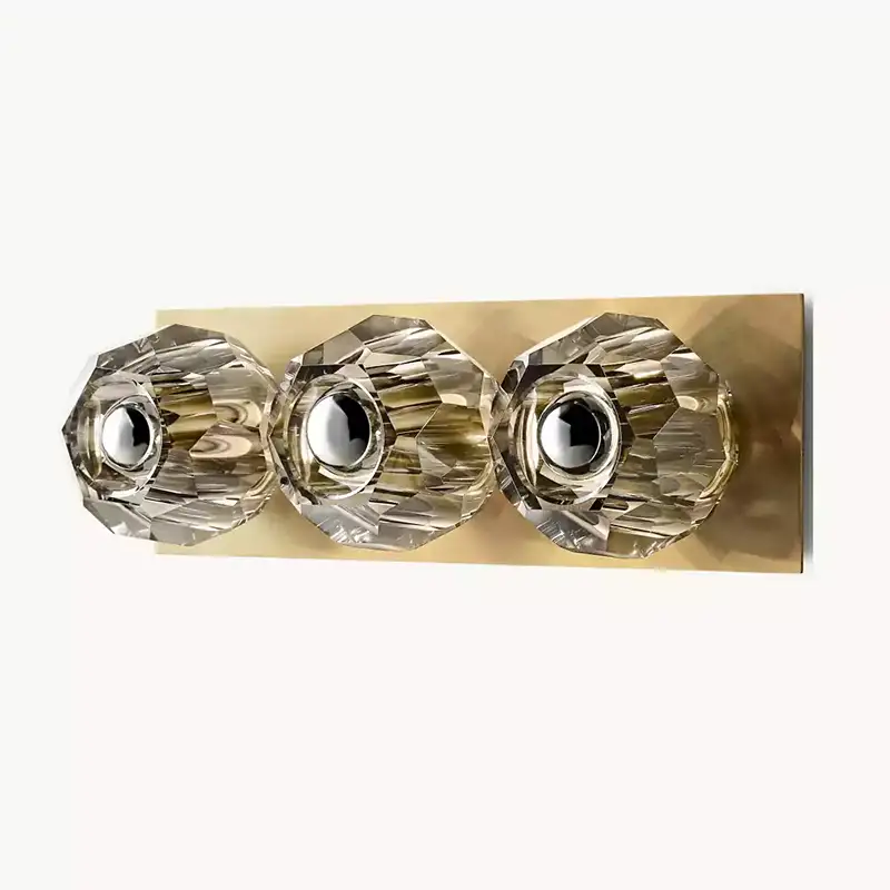 Boula Radiant Crystal Smoke Glass Linear Short Wall Sconce