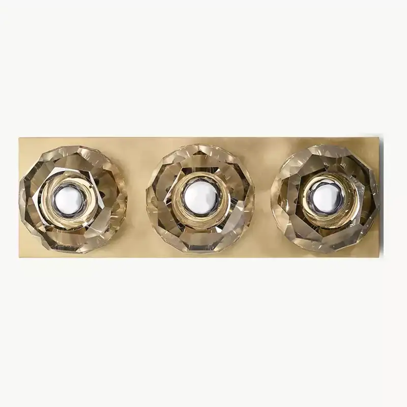 Boula Radiant Crystal Smoke Glass Linear Short Wall Sconce