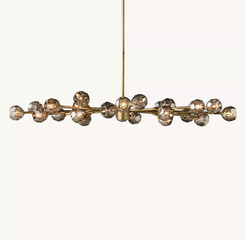 Boule Crystal Smoke Glass Oval Chandelier 72"