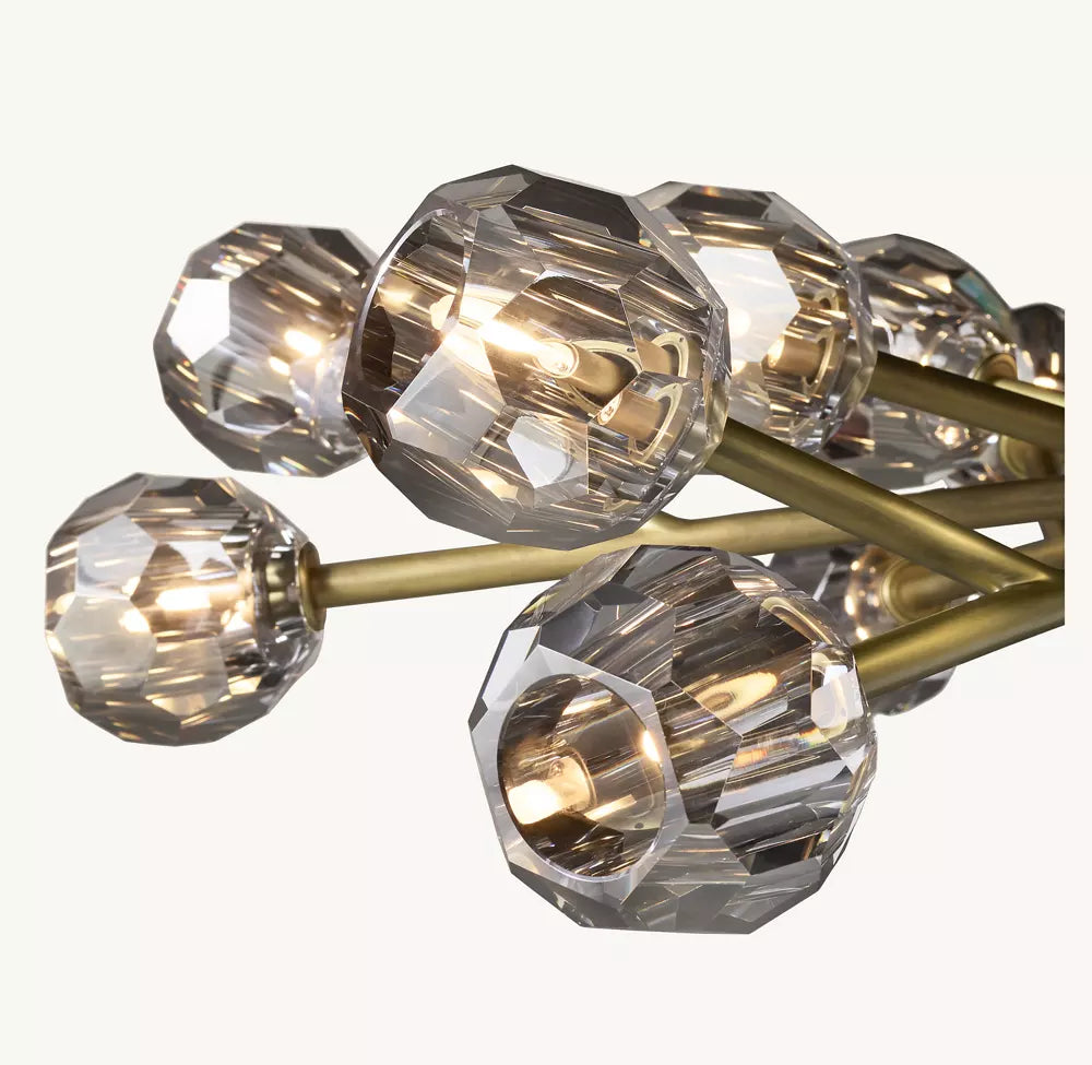 Boule Crystal Smoke Glass Oval Chandelier 72"