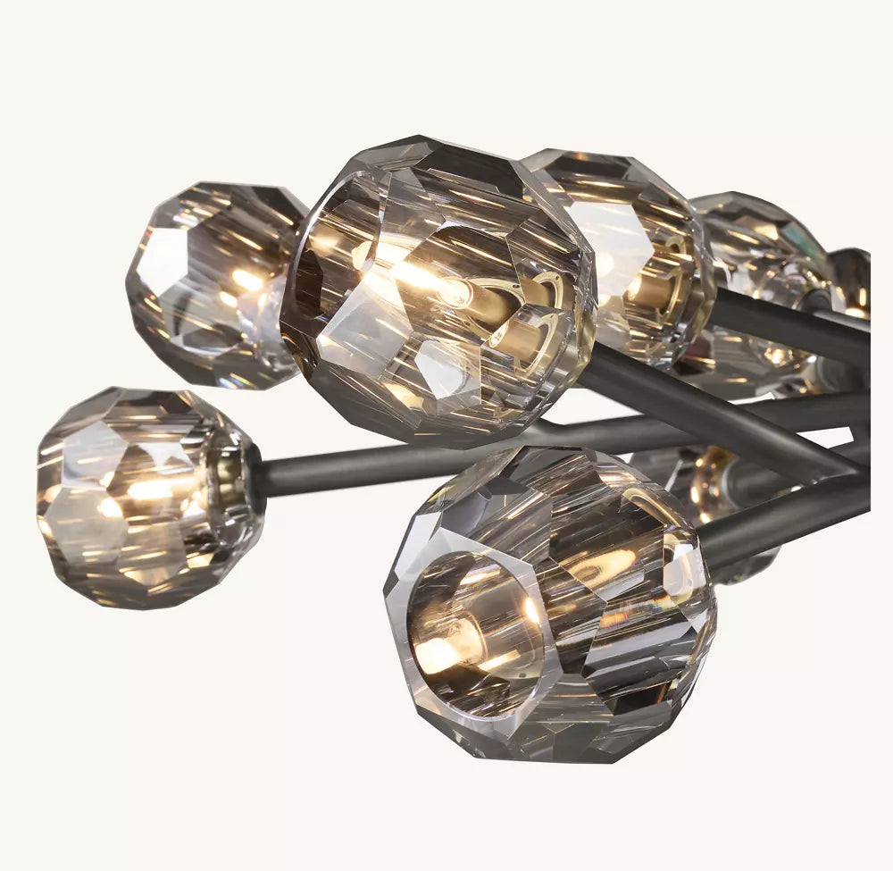 Boule Crystal Smoke Glass Oval Chandelier 72"