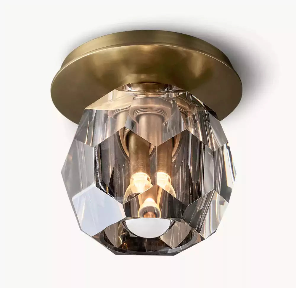 Boule Crystal Smoke Glass Petite Flushmount