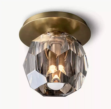 Boule Crystal Smoke Glass Petite Flushmount