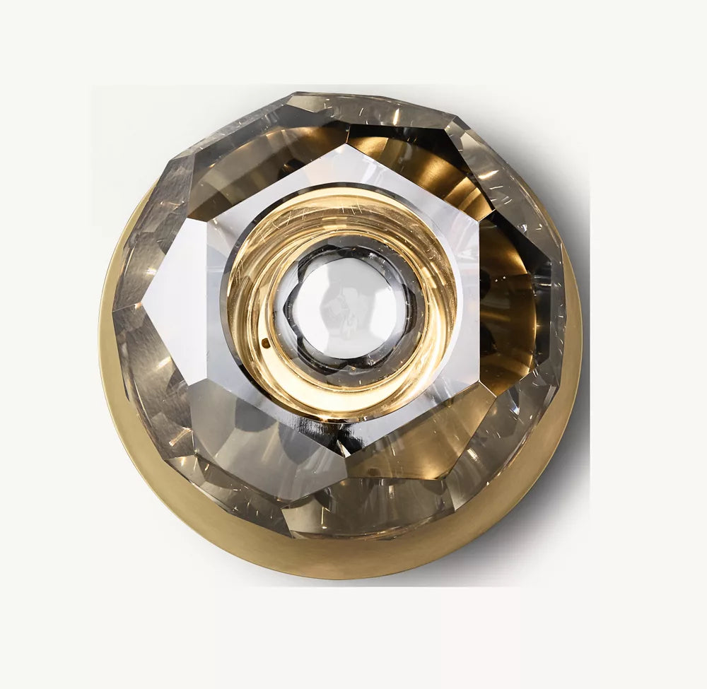 KL Bulla De Crystal Smoke Glass Petite Flushmount