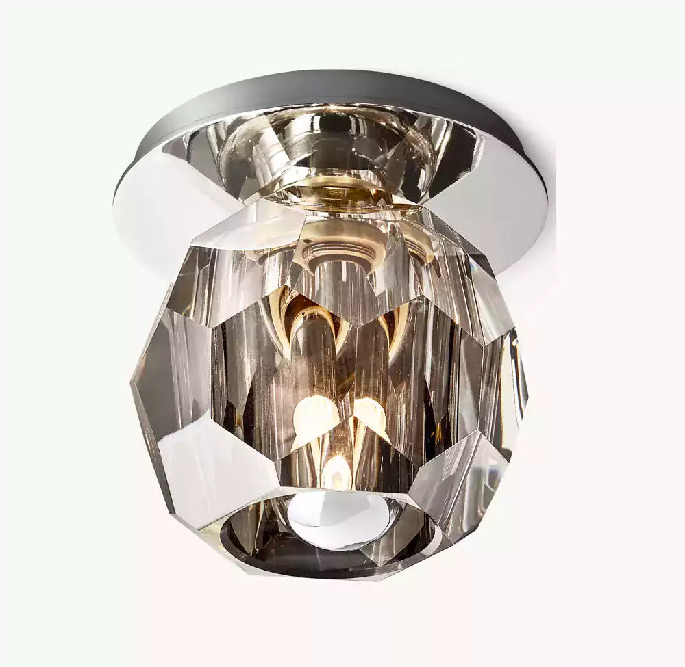 Boule Crystal Smoke Glass Petite Flushmount