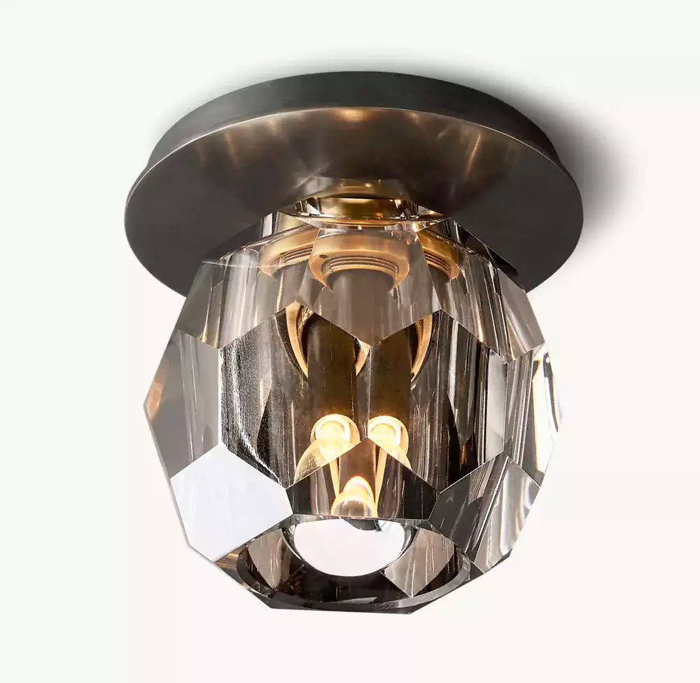 Boule Crystal Smoke Glass Petite Flushmount