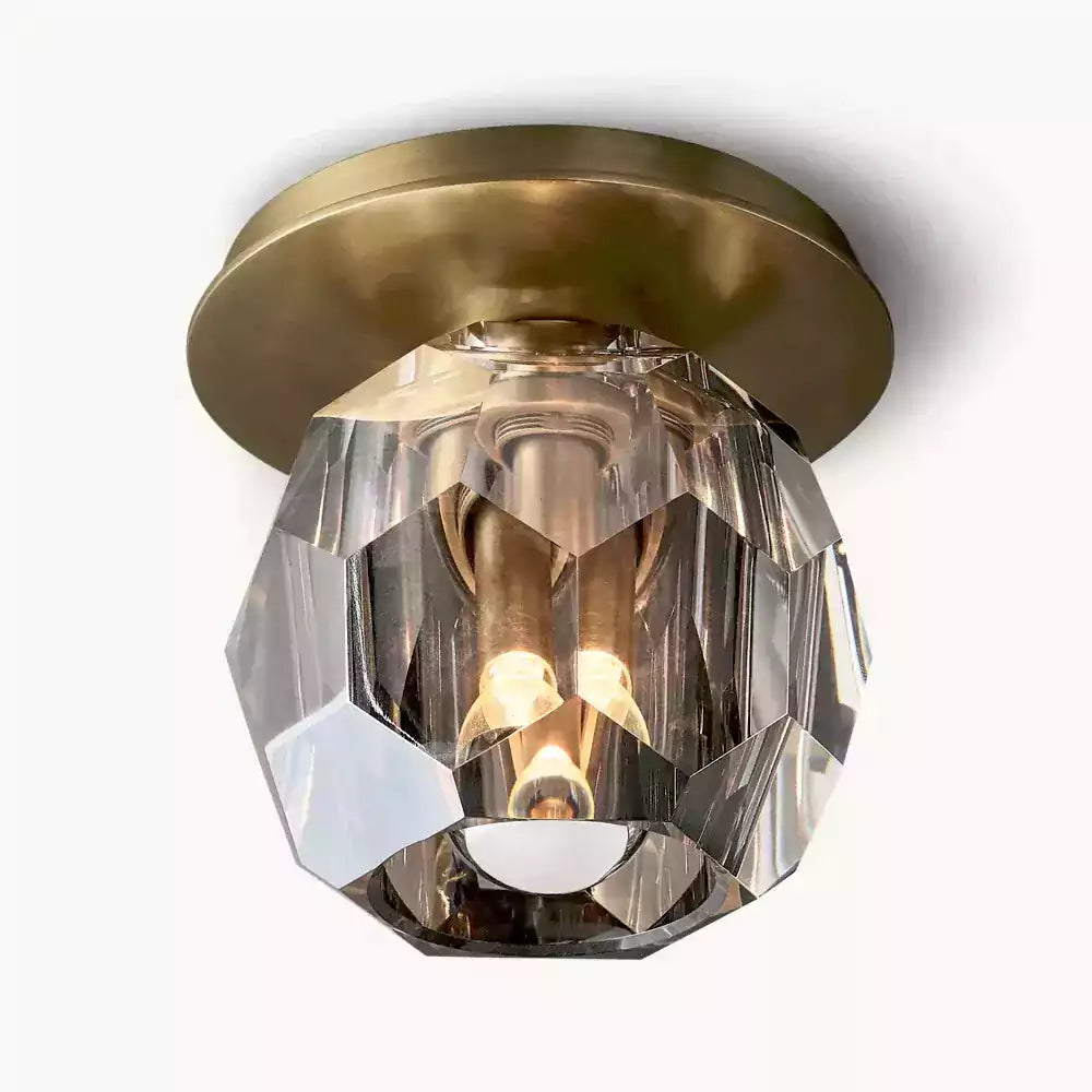 KL Bulla De Crystal Clear Glass Petite Flushmount