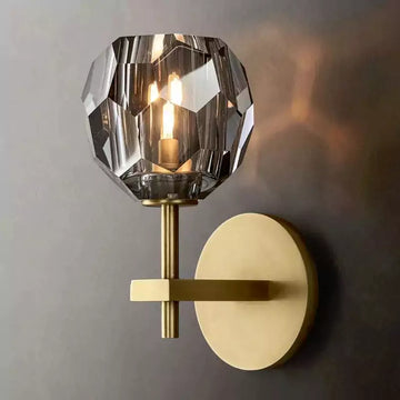 Boula Radiant Crystal Smoke Glass Short Wall Sconce