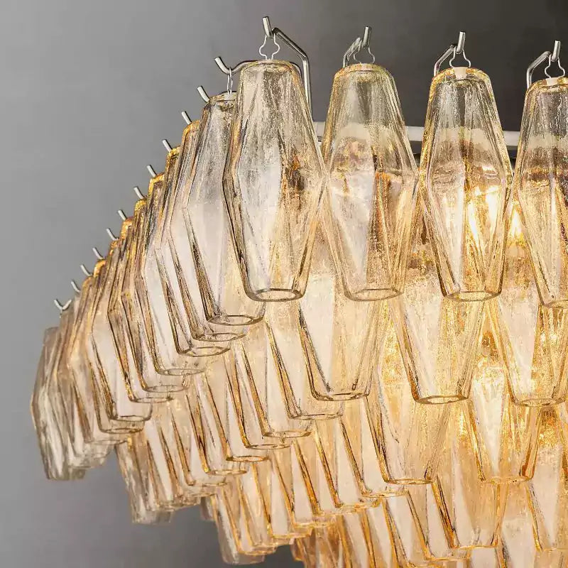 KL Chiaray Clear Glass Tiered Rectangular Chandelier 54"
