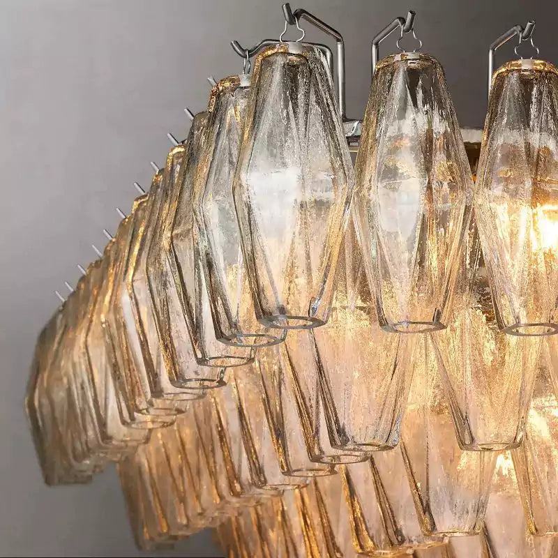 KL Chiaray Clear Glass Tiered Rectangular Chandelier 74"