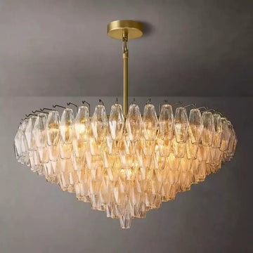 KL Chiaray Clear Glass Tiered Round Chandelier 37"
