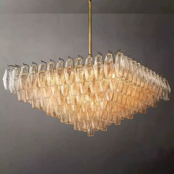 KL Chiaray Clear Glass Tiered Square Chandelier 32"