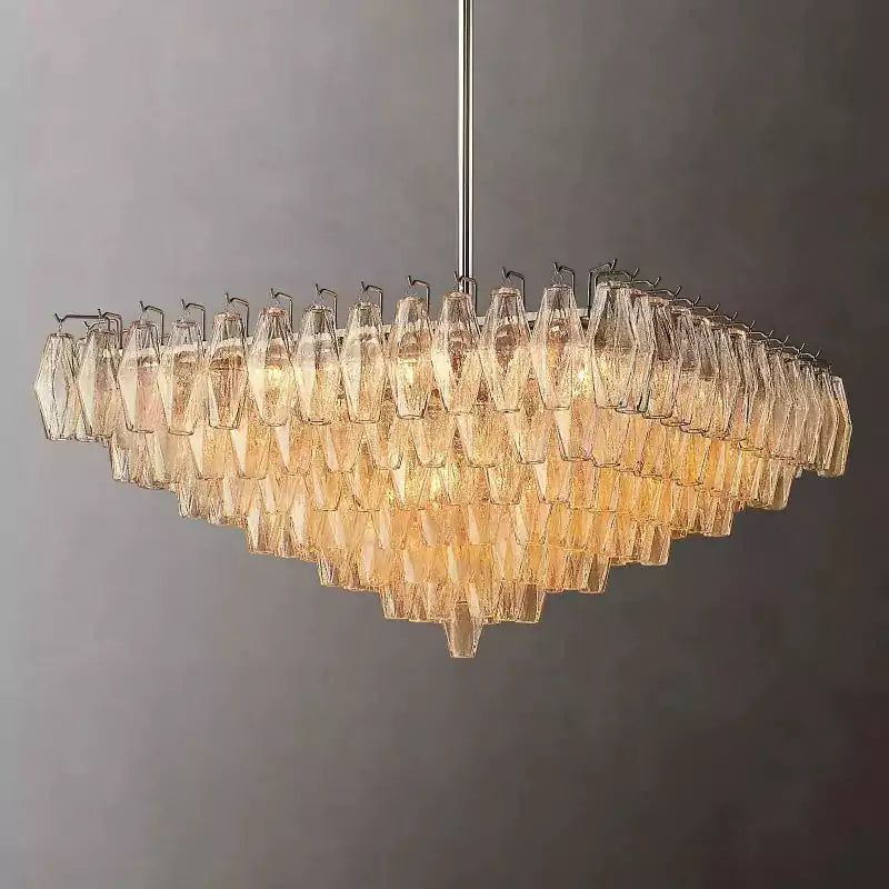 KL Chiaray Clear Glass Tiered Square Chandelier 32"