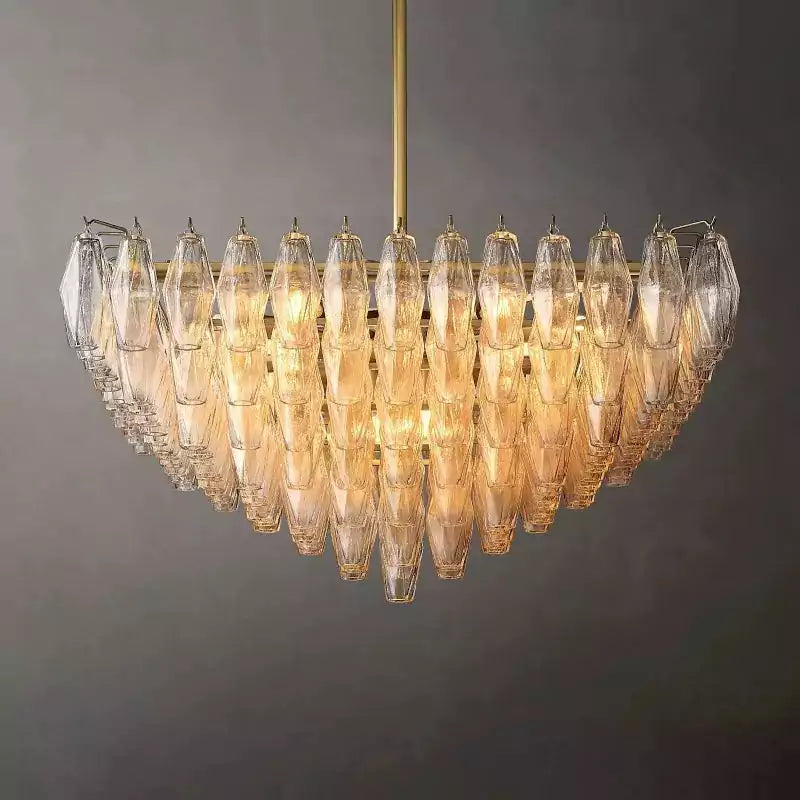 KL Chiaray Clear Glass Tiered Square Chandelier 32"
